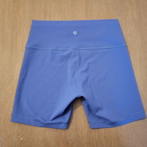 Lululemon Shorts Women 10 Blue Wunder Train 7" Athleisure Sportswear Gym LW7BESS - Picture 3 of 12